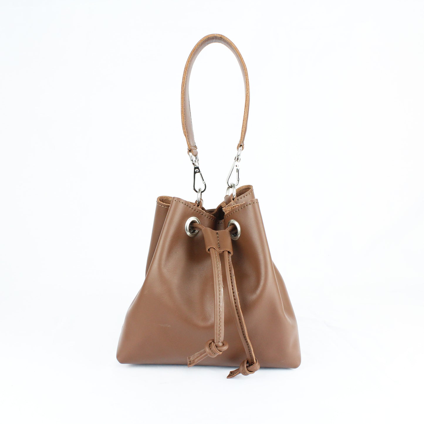 Borsa secchiello Cheope - stampa liscia marrone